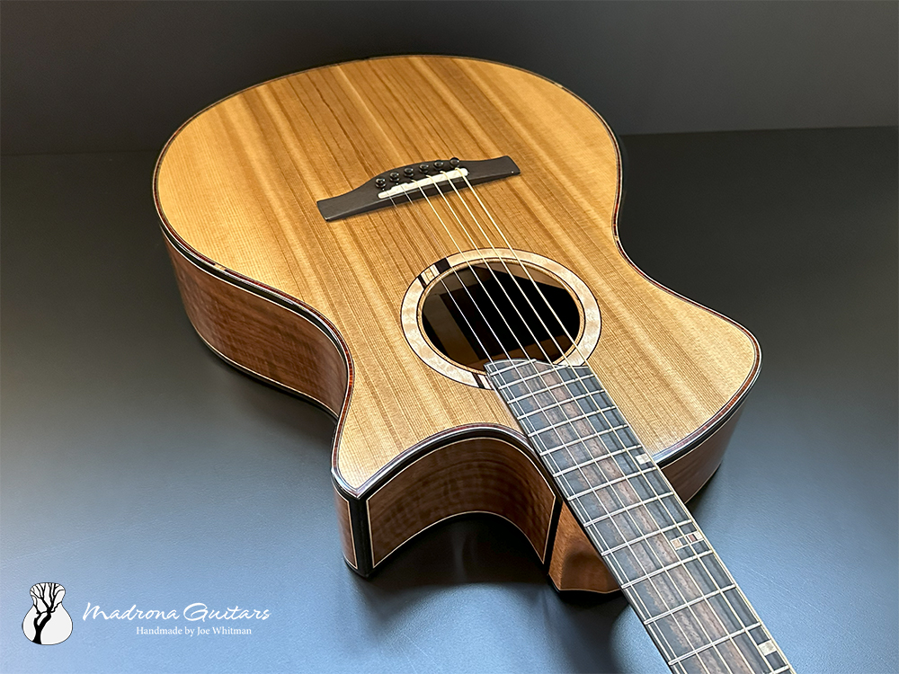 Claro Walnut Vendovi OM Guitar handmade by Joe Whitman of Madrona Guitars